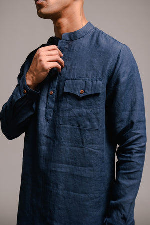 Indigo Linen Men's Saif Kurta Set