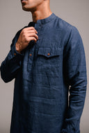 Indigo Linen Men's Saif Kurta Set - Sale