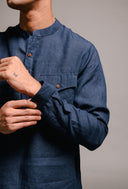 Indigo Linen Men's Saif Kurta - Sale