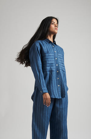 Malhar Linen Oversized Pocket Shirt