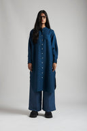 Indigo Linen Shirt Dress - Sale