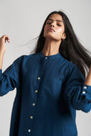 Indigo Linen Shirt Dress - Sale