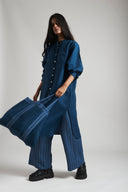 Indigo Linen Shirt Dress - Sale