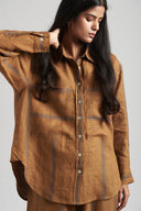Ellora Linen Oversized Pocket Shirt On Sale