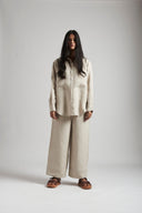 Undyed Linen Oversized Pocket Shirt - Sale