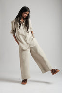 Undyed Linen Oversized Pocket Shirt - Sale