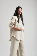 Undyed Linen Oversized Pocket Shirt - Sale