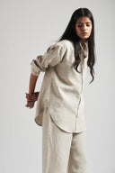 Undyed Linen Oversized Pocket Shirt - Sale