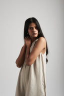 Undyed Linen Flared Jumpsuit On Sale