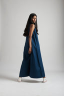 Indigo Linen Flared Jumpsuit - Sale