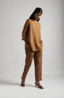 Ellora Linen Short Kurta Set On Sale