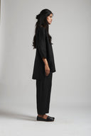 Kohl Linen Short Kurta Set On Sale