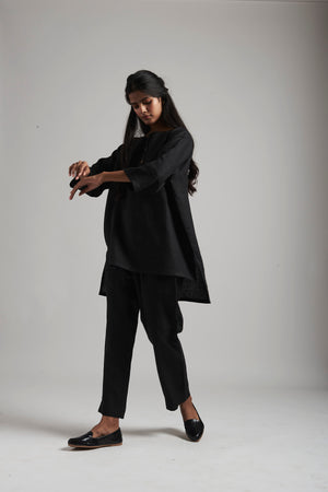 Kohl Linen Short Kurta Set