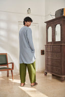 Sky Kai Linen Men's Round Hem Kurta Set - Sale