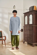 Sky Linen Men's Round Hem Kurta - Sale