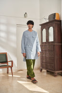 Sky Safari Linen Men's Round Hem Kurta Set