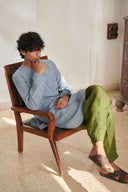 Sky Linen Men's Round Hem Kurta - Sale