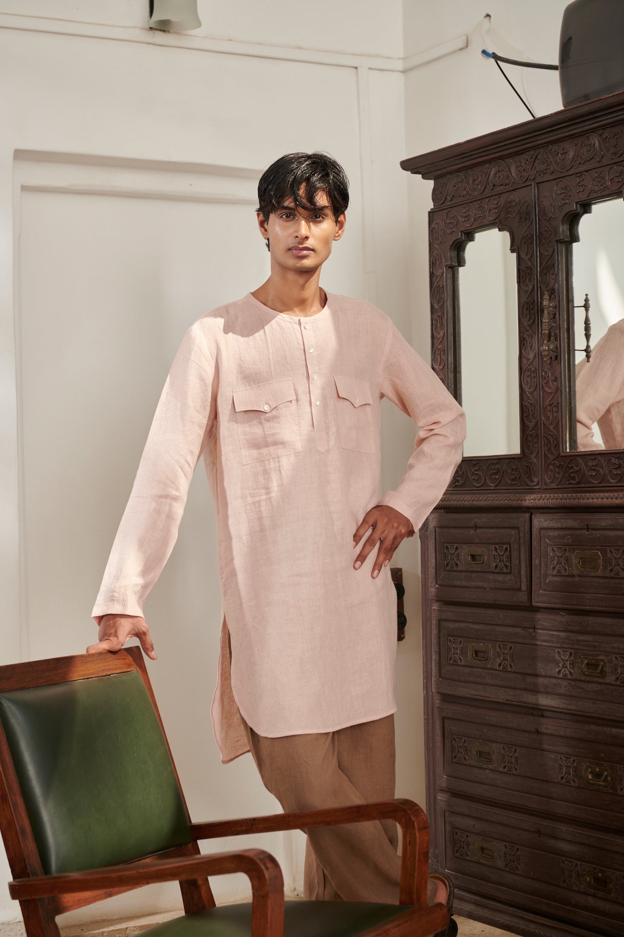 Blush Linen Men's Round Hem Kurta