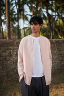 Blush Linen Men's Band Collar Shirt - Sale