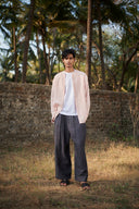 Graphite Linen Men's Baggy Pants - Sale