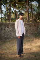 Blush Linen Men's Band Collar Shirt - Sale