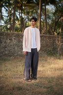 Graphite Linen Men's Baggy Pants - Sale
