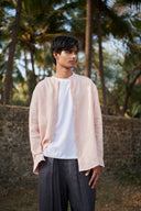 Blush Linen Men's Band Collar Shirt - Sale
