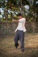 Graphite Linen Men's Baggy Pants - Sale