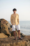 Husk Linen Men's Band Collar Shirt – Slim Fit - Sale