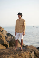 Husk Linen Men's Band Collar Shirt – Slim Fit - Sale