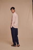 Blush Linen Men's Band Collar Shirt - Sale