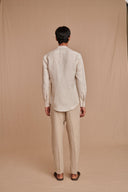 Undyed Linen Men's Pleated Tapered Pants - Sale