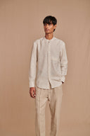Undyed Linen Men's Pleated Tapered Pants - Sale