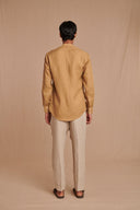 Husk Linen Men's Band Collar Shirt – Slim Fit - Sale