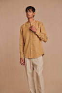 Undyed Linen Men's Pleated Tapered Pants - Sale