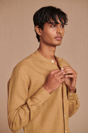 Husk Linen Men's Band Collar Shirt – Slim Fit - Sale