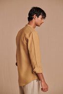 Husk Linen Men's Band Collar Shirt – Slim Fit - Sale