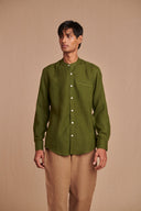Kai Linen Men's Band Collar Shirt – Slim Fit - Sale