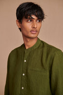 Kai Linen Men's Band Collar Shirt – Slim Fit - Sale