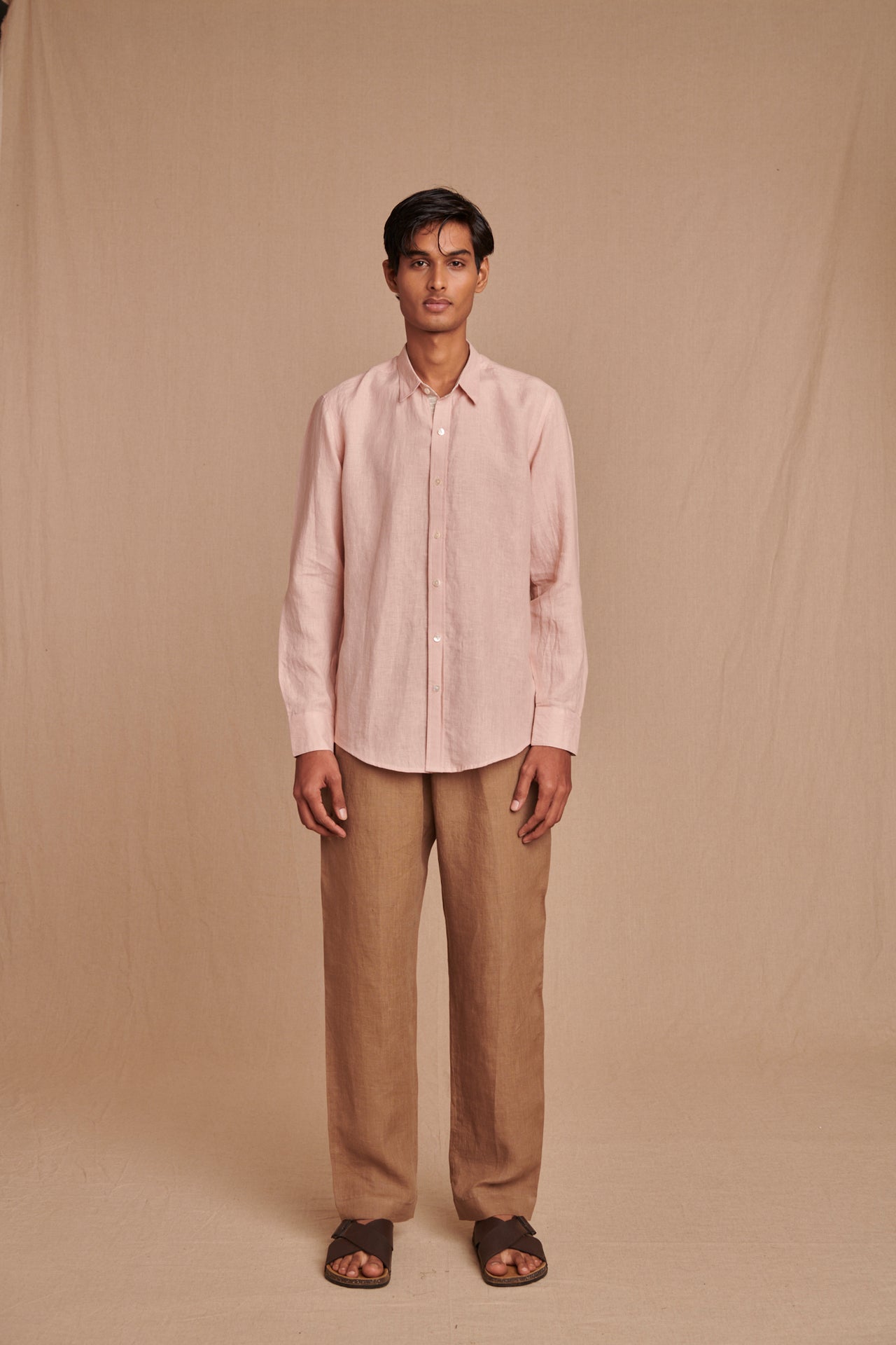 Blush Linen Men's Oxford Shirt – Slim Fit image 2