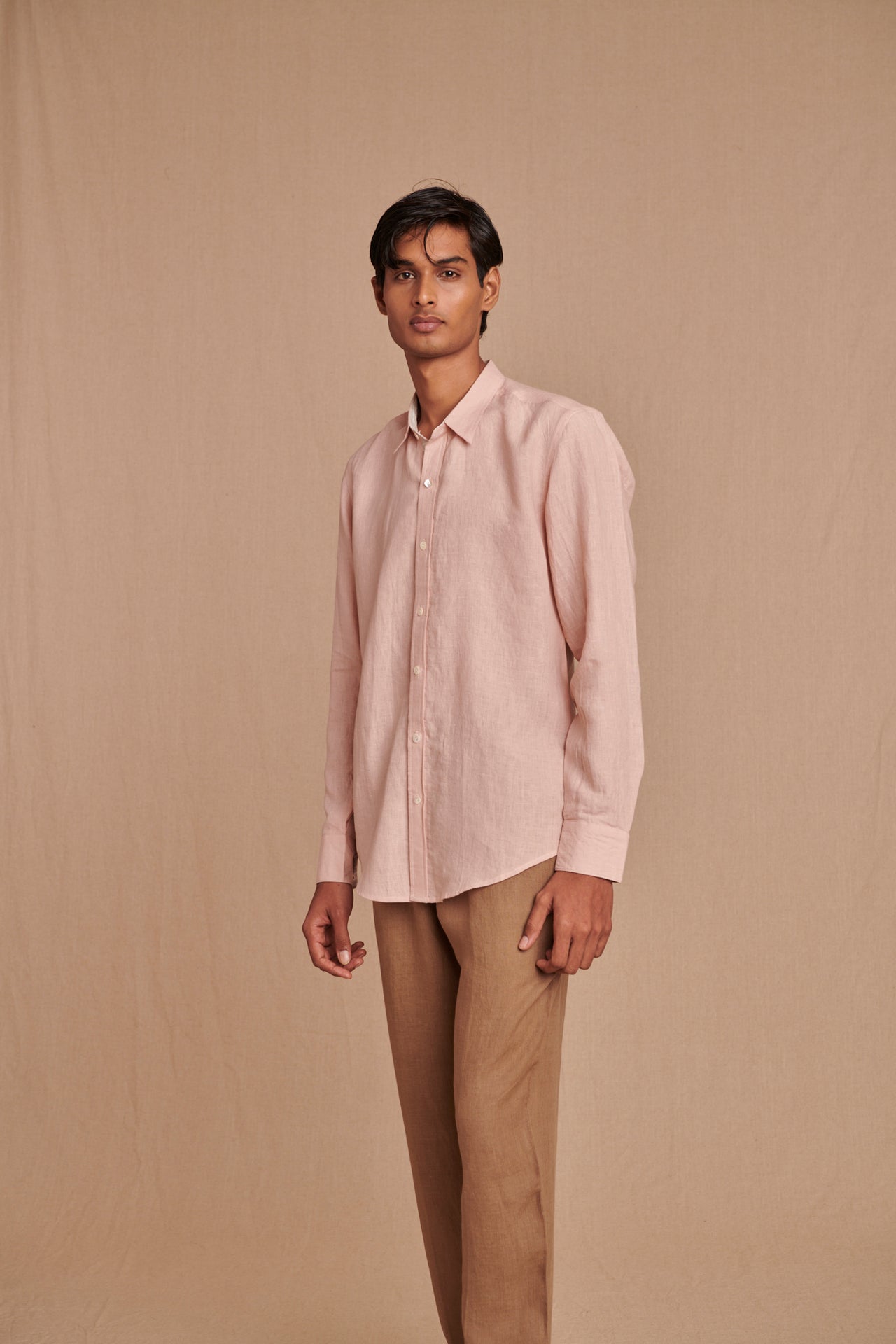 Blush Linen Men's Oxford Shirt – Slim Fit image 1