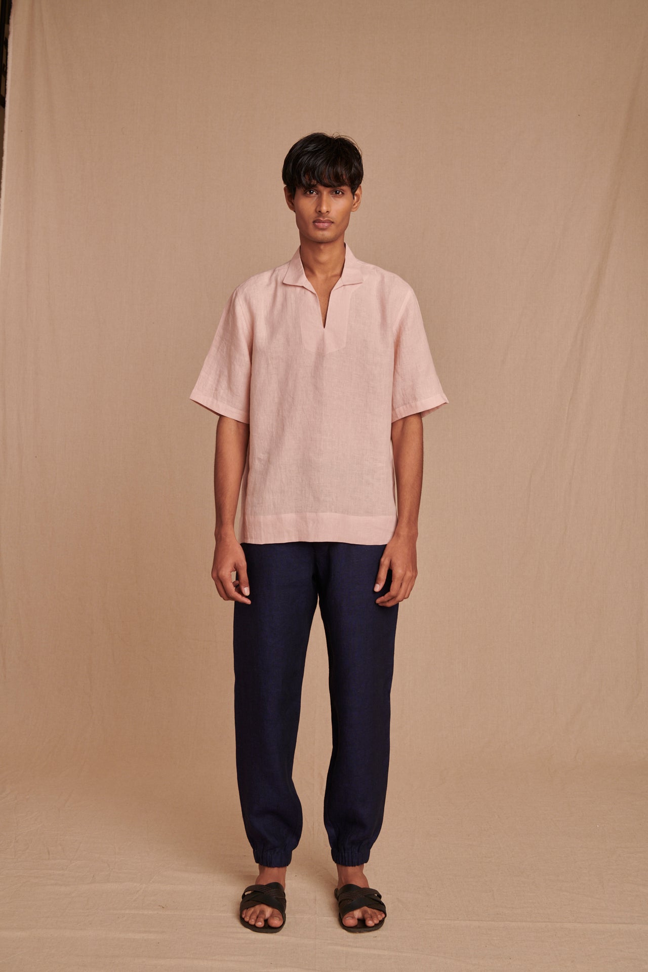 Blush Linen Men's Popover Shirt image 3