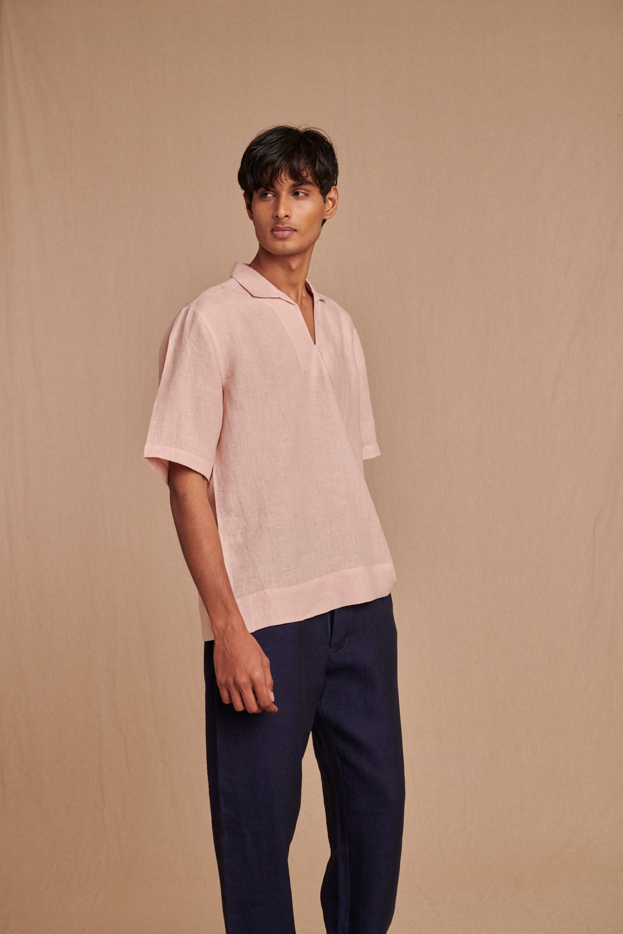 Blush Linen Men's Popover Shirt image 1