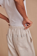 Undyed Boldstripe Linen Men's Lounge Pants - Sale