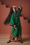 Panna Linen Multi-Panelled Kurta Set - Sale