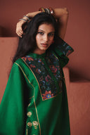 Panna Linen Multi-Panelled Kurta Set - Sale