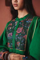 Panna Linen Multi-Panelled Kurta Set - Sale