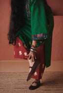 Panna Linen Multi-Panelled Kurta Set - Sale