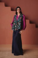 Neel Linen Denim Flared Pants - Sale