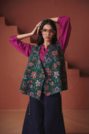 Paan Chintz Co-Linen Wrap Waistcoat